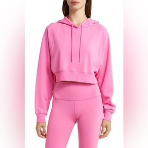 Alo Double Take Pink Cropped Hoodie